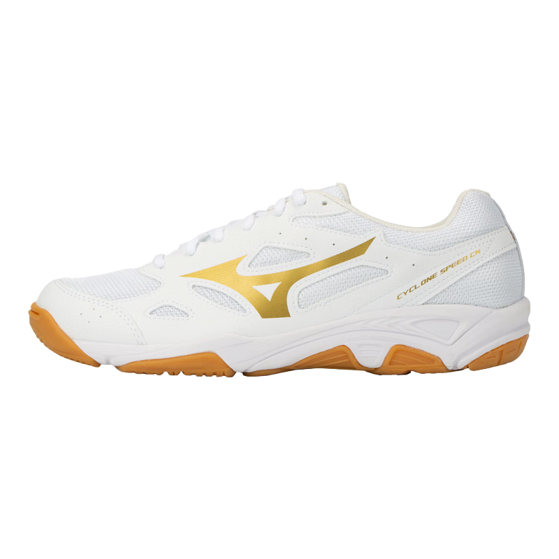 美津濃(MIZUNO)CYCLONE SPEED CN排球鞋綜合室內(nèi)外訓(xùn)練鞋男女款羽毛球鞋乒乓球鞋 白金 【顏值與實力并存】 38 =240mm