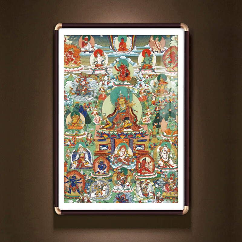 绝伦帝藏传皈依境唐卡挂画藏族热贡手绘复制壁画客厅佛像菩萨装饰画带