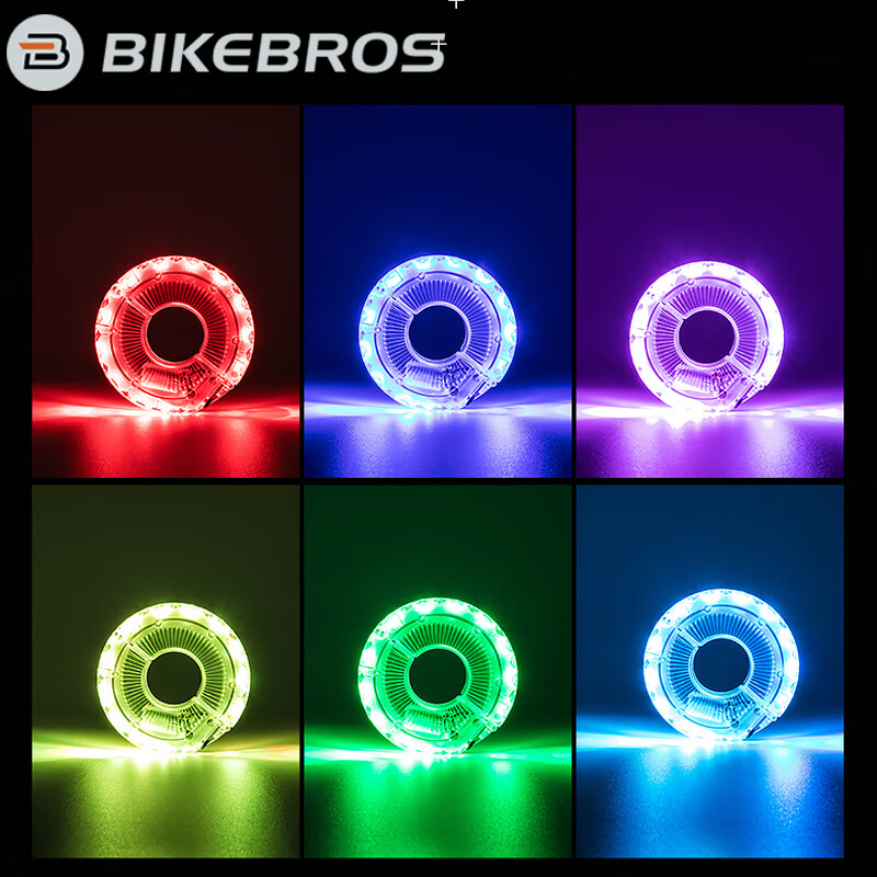 BIKEBROS自行车灯山地车气嘴灯车轮灯花鼓灯平衡车灯闪光灯自行车风火轮夜骑灯彩灯【大号智能感应花鼓灯】