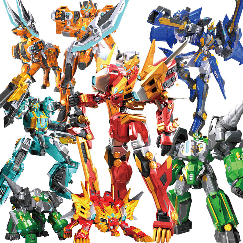 飞龙3山海神兽录拼装机甲男孩变形机器人金刚儿童玩具 yc8903月影奔狼