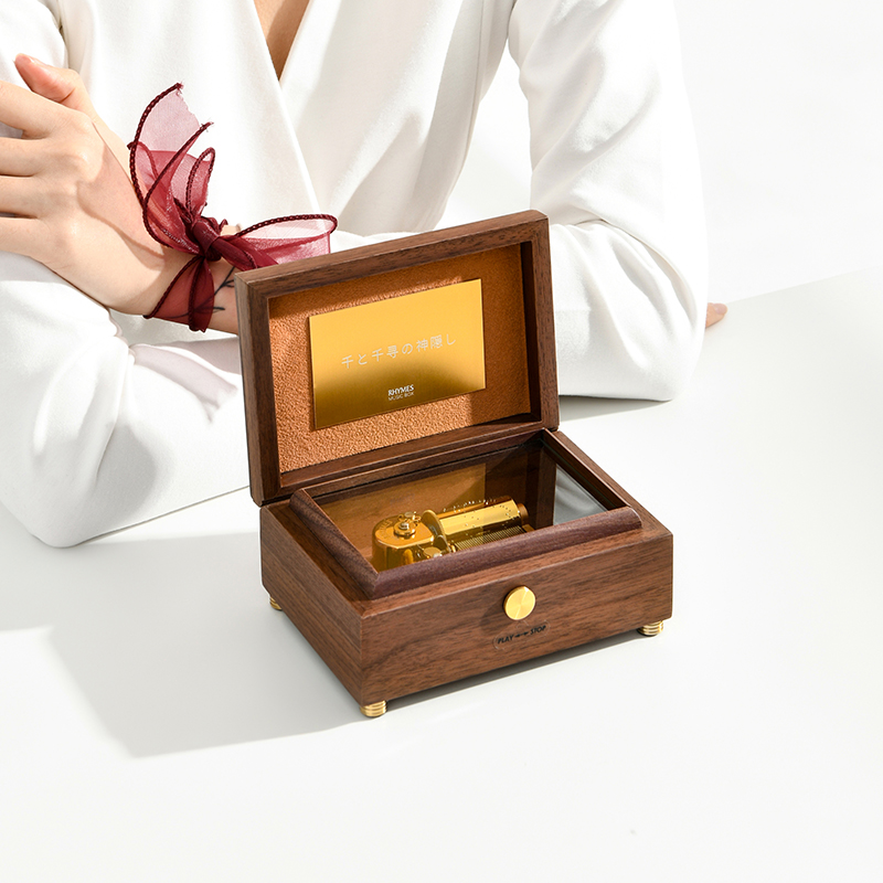 雷曼士rhymes雷曼士天空之城胡桃木音乐盒八音盒定制送女友女生创意