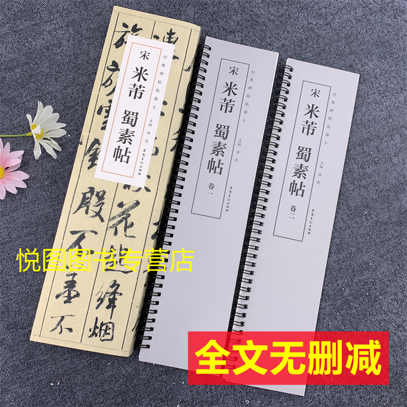 宋米芾蜀素帖 经典碑帖临摹卡全2册洪亮主编 近距离临帖练字教材 米芾行书碑帖毛笔书法字帖 安徽美术出