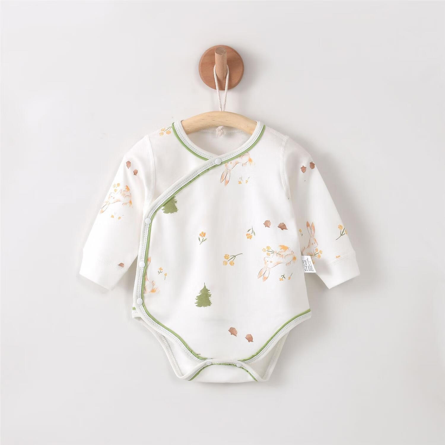 乖奇熊婴儿连体衣三角包屁衣纯棉睡衣四季款长袖初生宝宝哈衣 131639