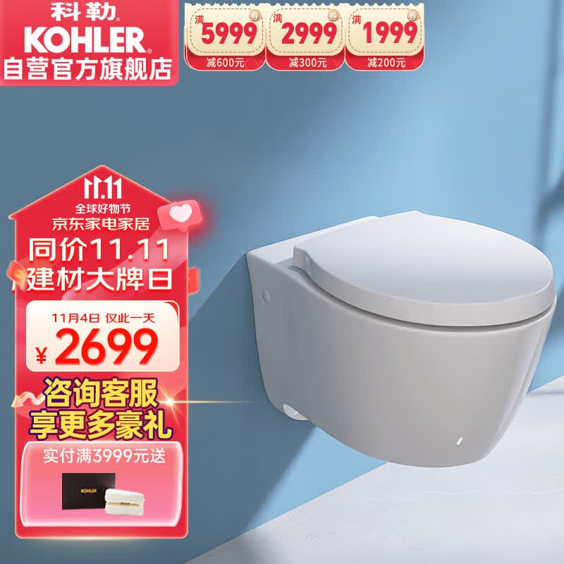 科勒（KOHLER）家用壁挂式马桶挂墙坐便器水箱嵌入式墙排直冲悬挂式马桶 K-25255高性价比高么？