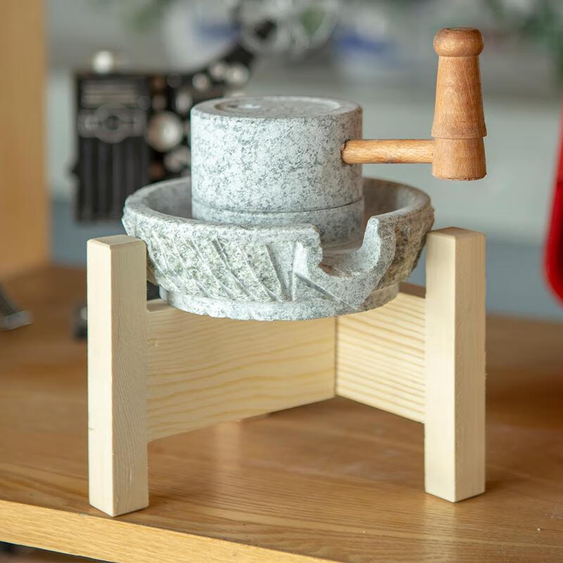 流彗磨豆腐的机器小型石盘小石磨家用手工磨豆浆石磨家用豆浆机青石石