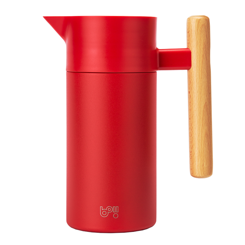 本因Boii保温壶家用保温水壶大容量便携热水瓶热水壶保温瓶暖水壶 檀木黑1.3L