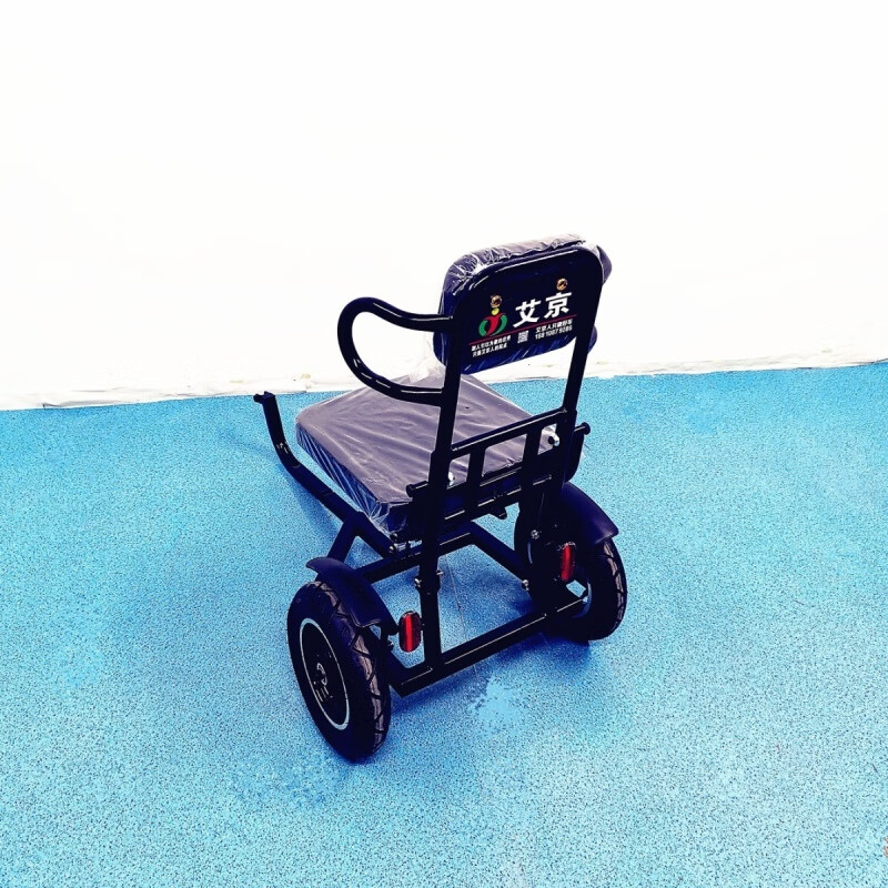运动轮椅小拖车折叠手摇拖挂带减震电动迷你三轮放汽车后备箱 黑色