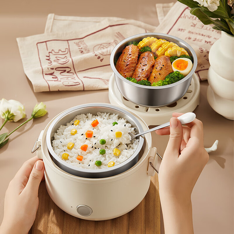 小熊(bear)电热饭盒加热饭盒保温饭盒 可插电便携式蒸煮上班族1.