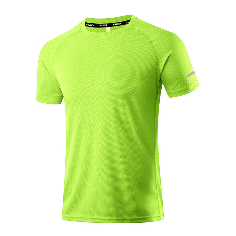速干运动T恤男健身短袖宽松大码透气排汗夏季新款速干衣 宽松绿短袖 XXL