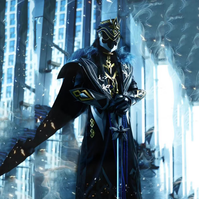 益宝王国队长cos服周边全套原元神卡皮塔诺cos服愚人众执行官队长游戏动漫 cos服+假发+鞋子定制(备注37-46) XL