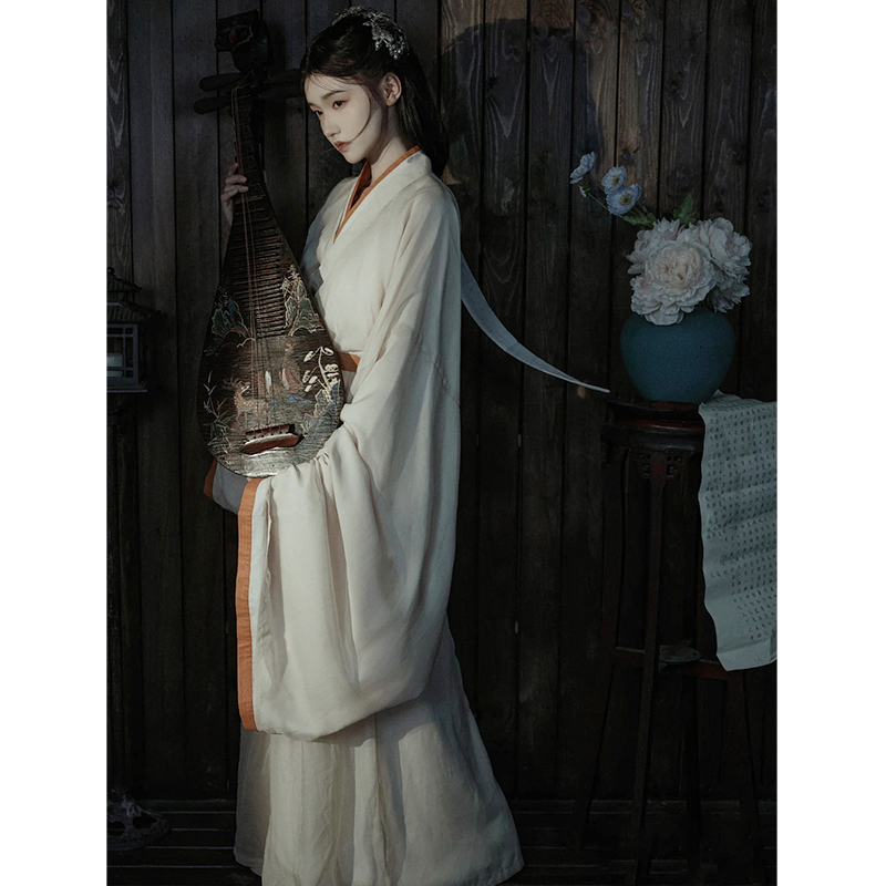 原创汉服女魏晋制古装中国古风仙气飘逸广袖交领齐腰襦裙夏款 图片色