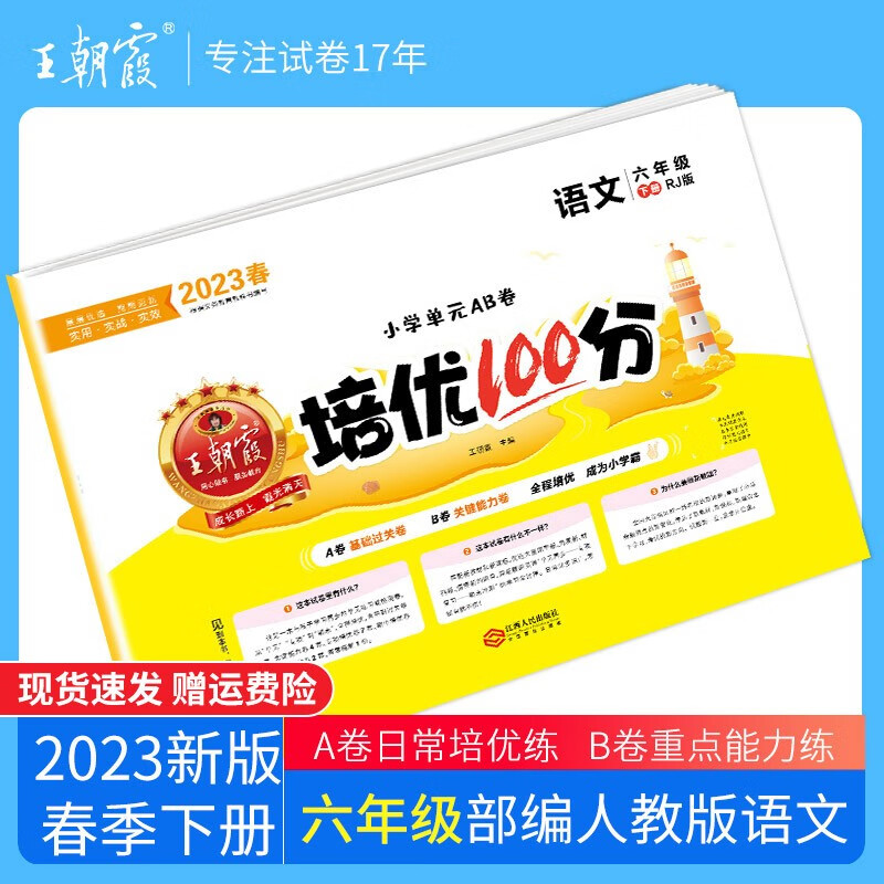 【下册现货】2023春新版王朝霞教材同步六年级下册同步训练培优100分小学数学语文英语单本6年级练习册书各版本 六年级语文（部编人教版）下册