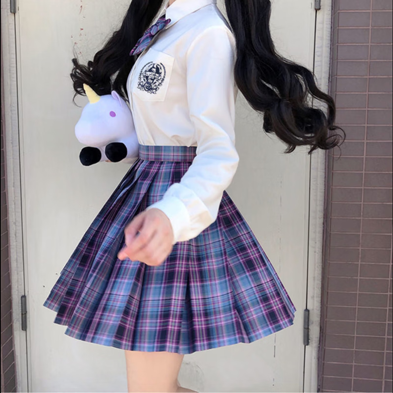 唐努乌(tang nu wu)电竞少女jk制服正学生百褶裙格裙校服日系正统秋冬
