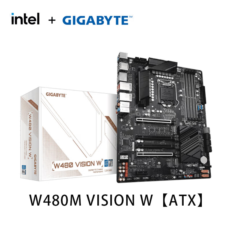 技嘉技嘉W480工作站主板 10代11代酷睿 W-1200 W-1300 支持DDR4 纯ECC内存 W480M VISION W【ATX】