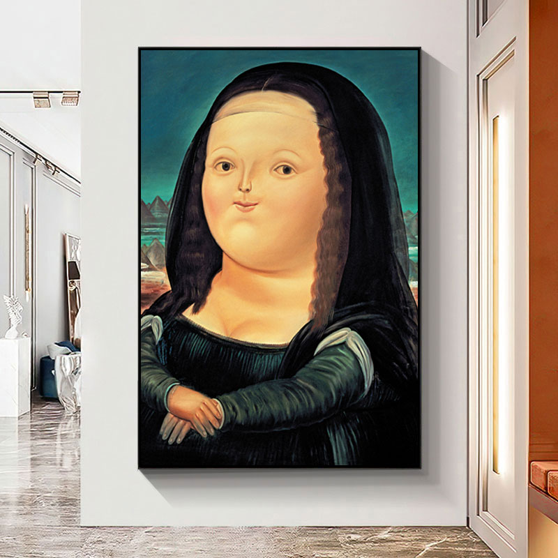恶搞世界名画挂画梵高蒙娜丽莎搞笑艺术装饰画酒吧个性创意墙壁画  量