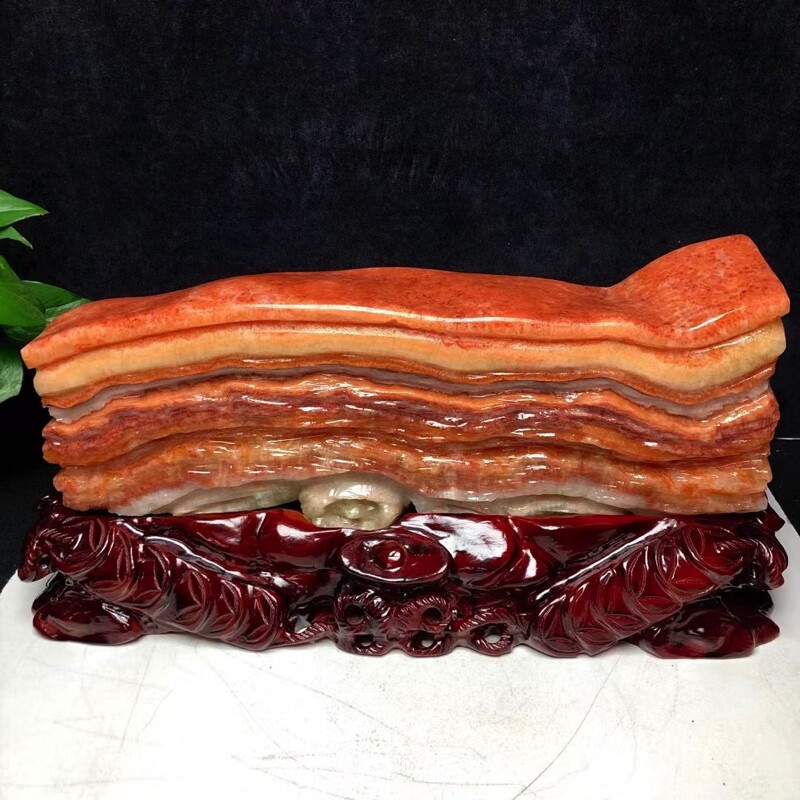 奇石天然原石摆件猪肉石精品红烧肉石 尺寸50*9*23cm重36.5斤