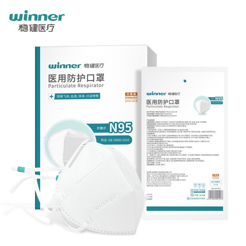 选购口罩必备:稳健(Winner)医用防护口罩N95
