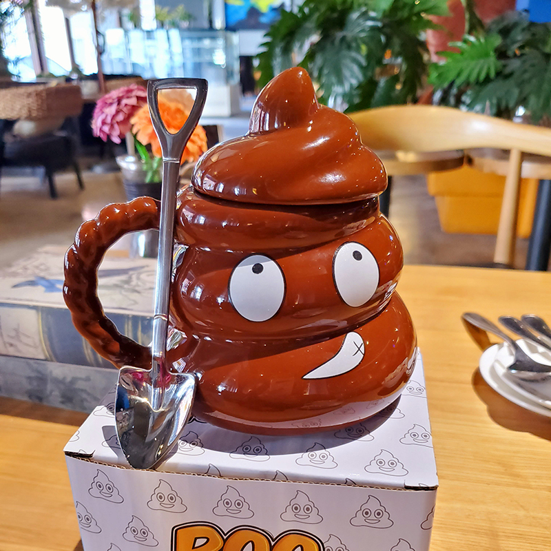 魅柏莎创意杯子抖音 马克杯带盖勺朋友请听好奇形怪状的创意网红抖音