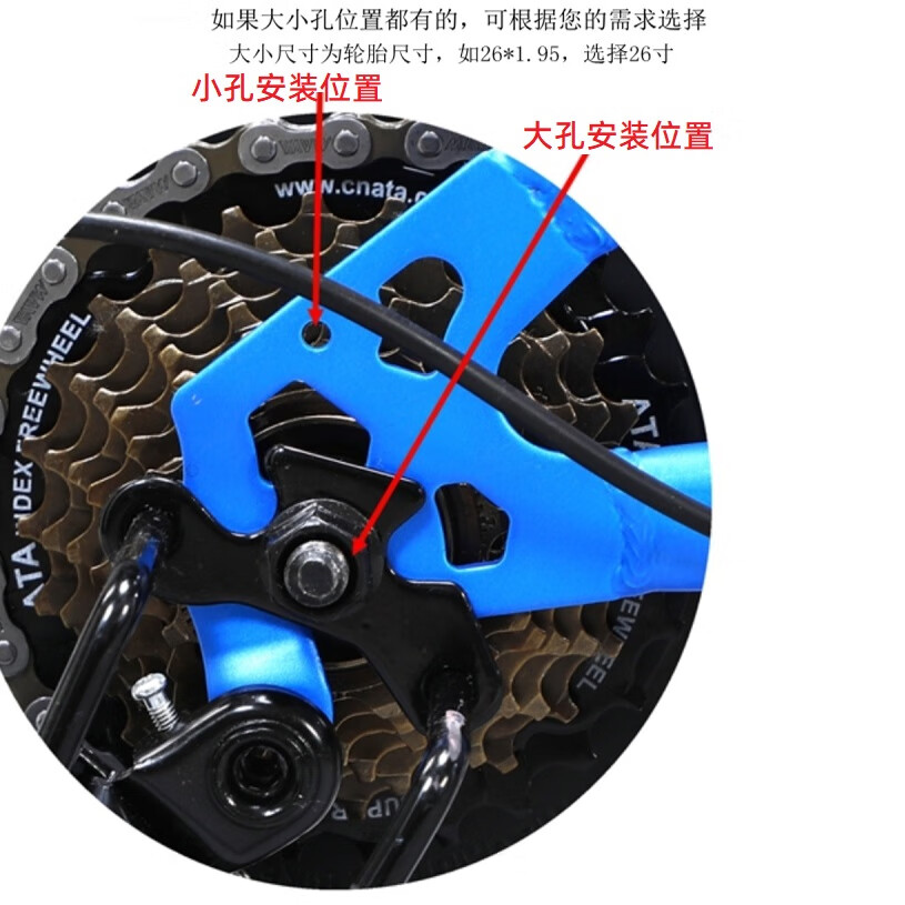 欧米尼自行车后货架山地车座架20/24/26寸实心单车载人载物行李尾架车框 26-27.5寸实心大孔货架+螺丝+绳