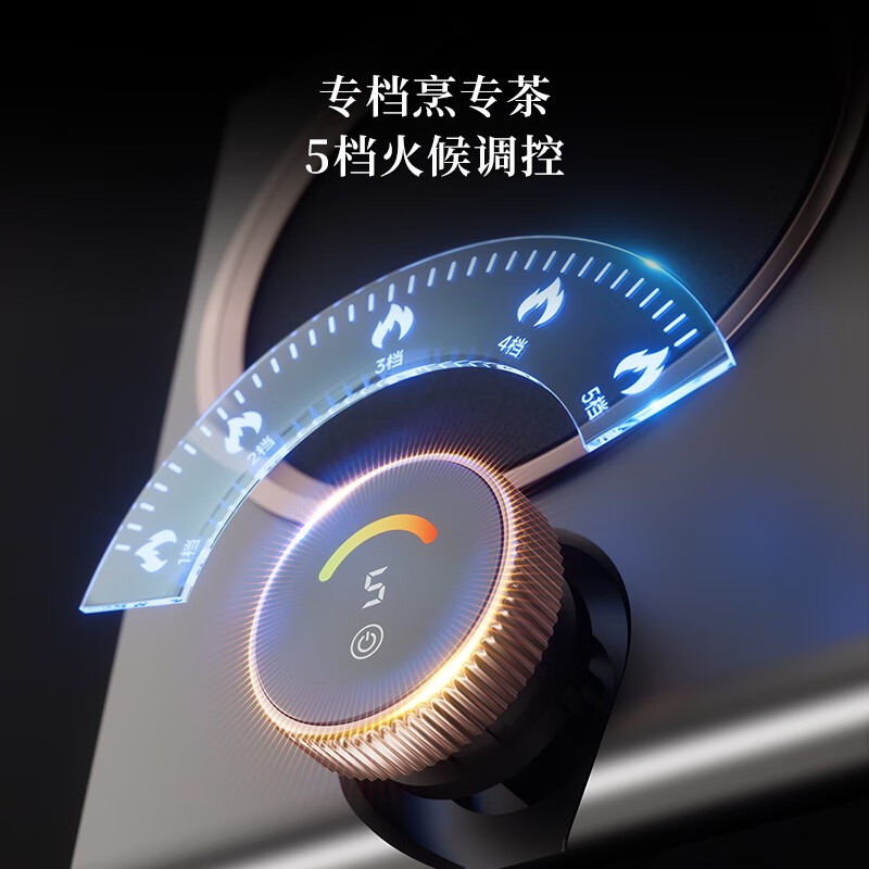 德茗堂2025新品猫眼6代家用电陶炉煮茶套装围炉煮茶器养生壶煮茶炉烧水泡茶壶蒸煮一体茶具办公室煮茶壶 猫眼6代【银】+圣裔壶4代(透黑)1000ml