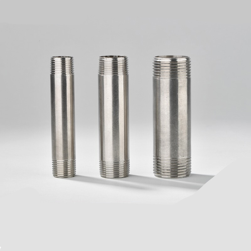 德骊嘉不锈钢304加长50mm单头双头丝外丝管子201水管圆管加长双头丝