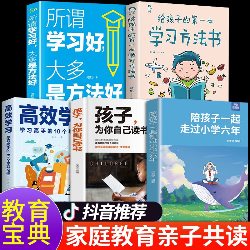 全套2册陪孩子一起走过小学六年 给孩子的第一本学习方法书高效学习朱秀婷如何陪伴小孩度过小学生六年级3-6年育儿书籍父母必读正版 【全套5册】小学六年+孩子读书+高效学习