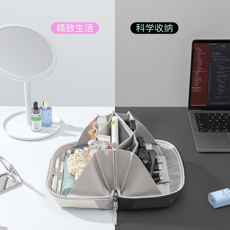 inateck火山包数码收纳包数据线充电器电脑配件旅行配件整理情侣礼物实用 幻彩白|火山款|常规容量