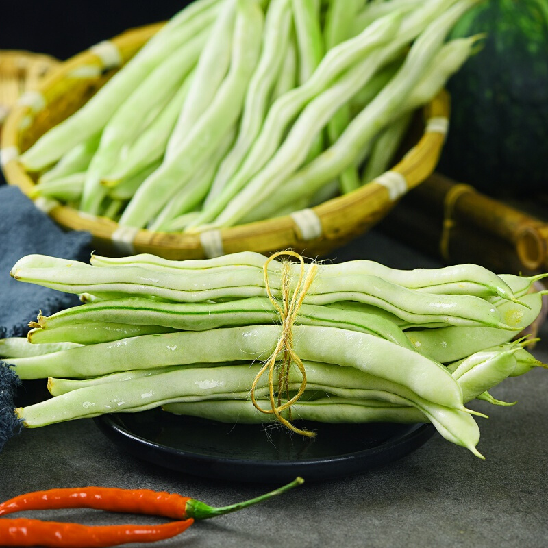 皓谦【jd物流】农家新鲜蔬菜东北白豆角 四季豆新鲜现摘芸豆白架豆白