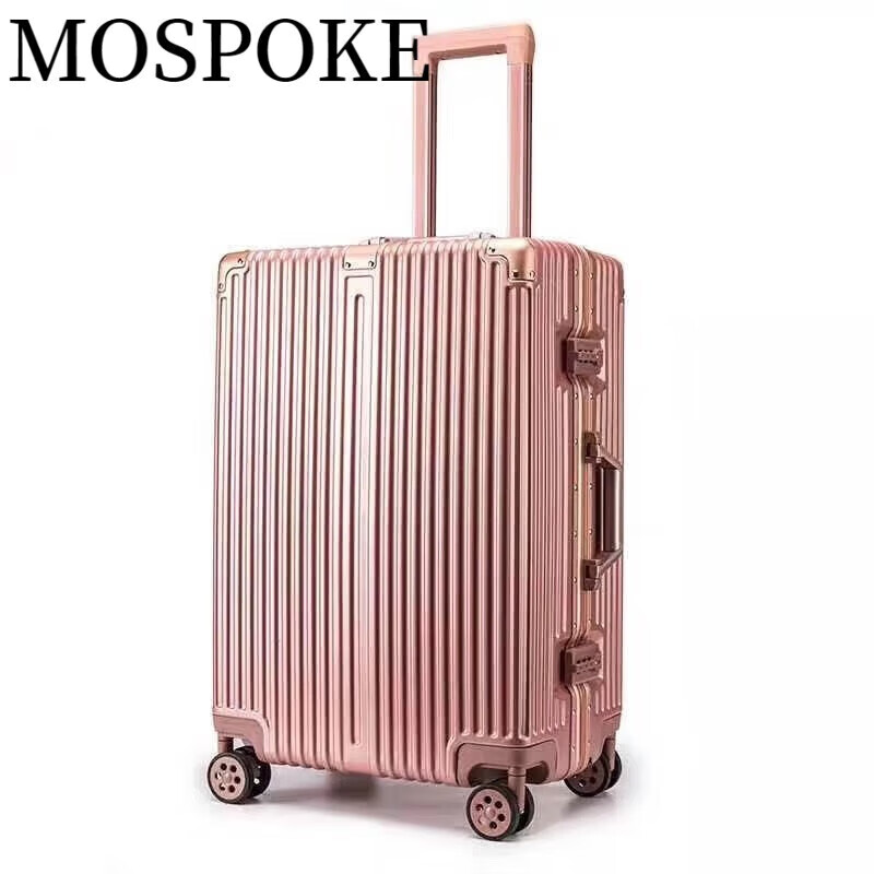 mospoke拉杆箱铝合金万向轮旅行箱包细铝框行李箱商务登机箱 款式1 20
