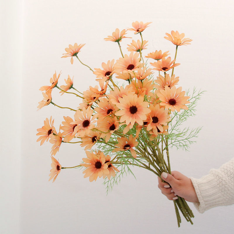 小雏菊仿真花洋甘菊假花花束餐桌客厅摆花装饰花手捧花小菊花 新洋