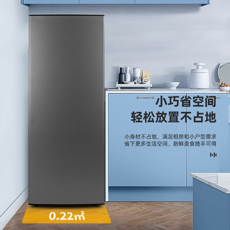 冰熊（BINGXIONG）立式冰柜家用小型冷冻速冻母乳储存商用抽屉式小冷柜节能省电冰箱 118L暗夜灰【七层抽屉 单冷冻】