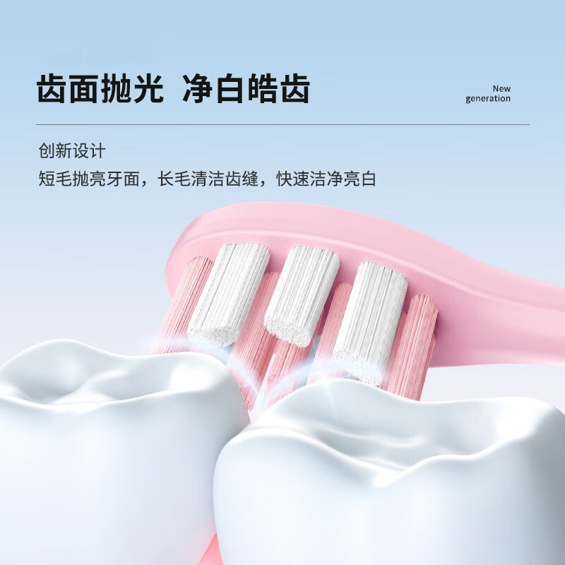 狮护适配usmile电动牙刷头Y1 Y1S Y10 P10 P20pro P1 P3 P4 U1 U4笑容加通用软毛替换呵护专业款刷头 8支 升级定制独立包装粉色专业款