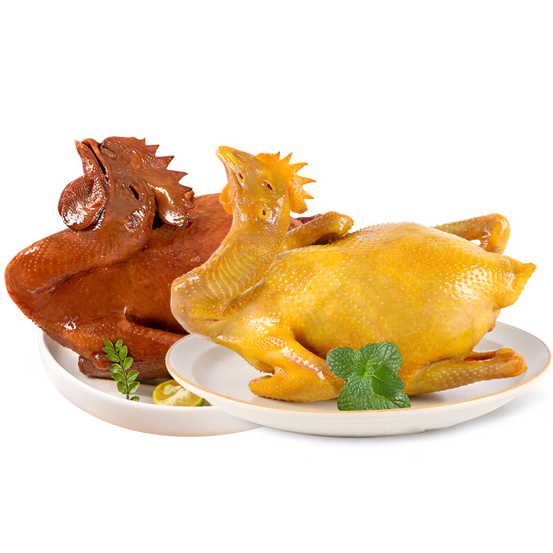 温氏供港盐焗鸡700g广东豉油鸡整鸡粤菜熟食酱油鸡农家走地土鸡制做 盐焗鸡700g+豉油鸡700g