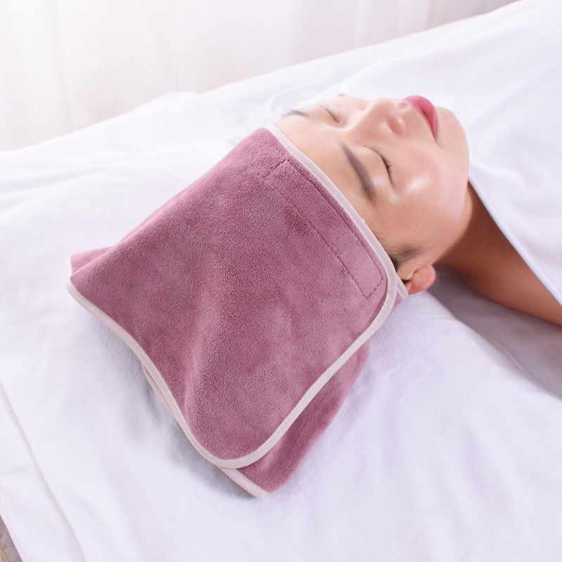 院包头巾带粘贴魔术贴束发带定制lo绣字皮肤管理专用毛巾批发 珊瑚紫