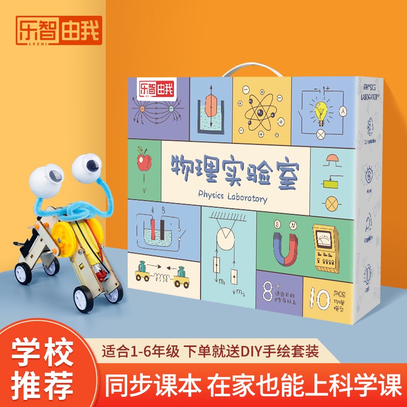 乐智由我 儿童科学实验套装diy手工科技小制作STEAM玩具小学生10-11-14男女孩生日礼物 【中级3-4年级】物理实验10件套+视频教程