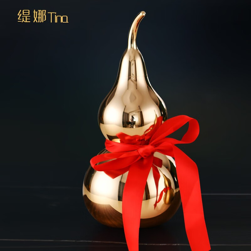 缇娜  铜葫芦摆件纯铜葫芦摆件招财吉祥葫芦办公室新中式摆件 亮光6