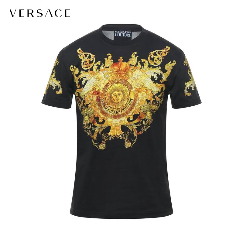 范思哲(versace)七夕礼物 男士t恤 black s int