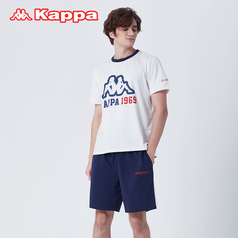 背靠背/kappa卡帕睡衣男套装夏季棉质时尚套头短袖短裤男士家居服2h07