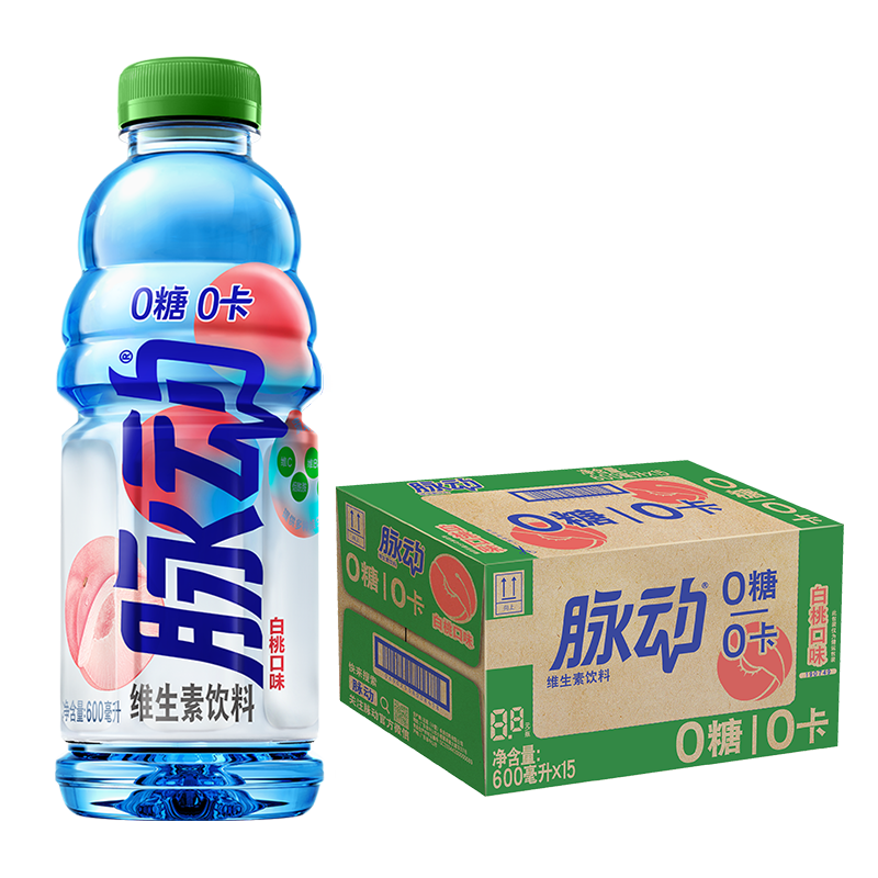 脉动(Mizone)无糖0糖0脂白桃口味600ML*15瓶-价格走势&用户评价|查询饮料低价软件
