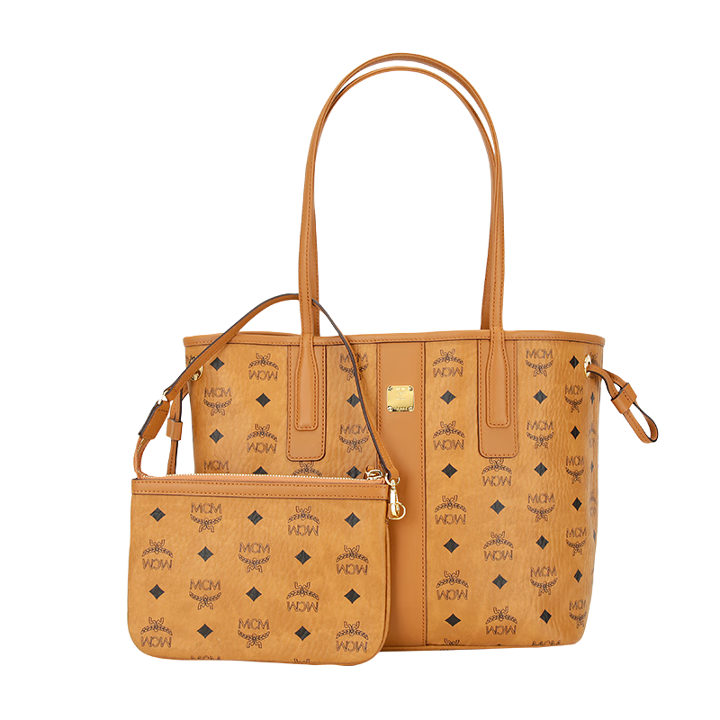 MCM【正品保證】 LIZ 小號托特包雙面子母包單肩包女包 干邑色