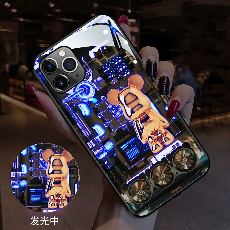 栗好嘉蘋果16手機(jī)殼iPhone15炫彩13promax來電發(fā)光xsnamx聲控全包14pro 【發(fā)光款】工程板暴力熊 iPhone 14Pro