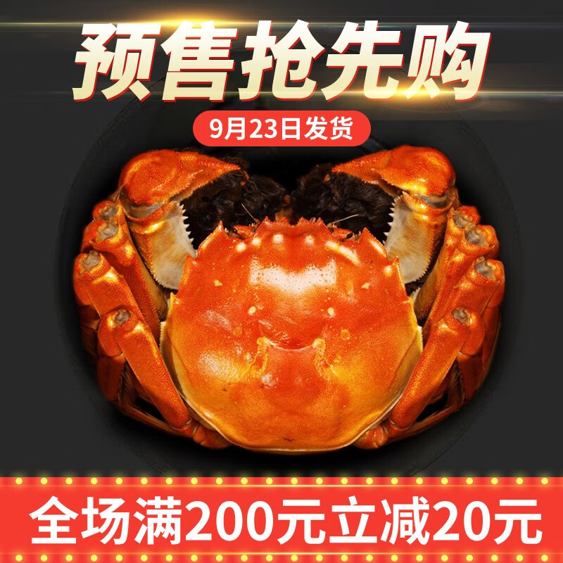 【活蟹】喜锦农 大闸蟹 生鲜鲜活螃蟹礼卡国庆礼盒 公3.0两 母2.0两4对8只