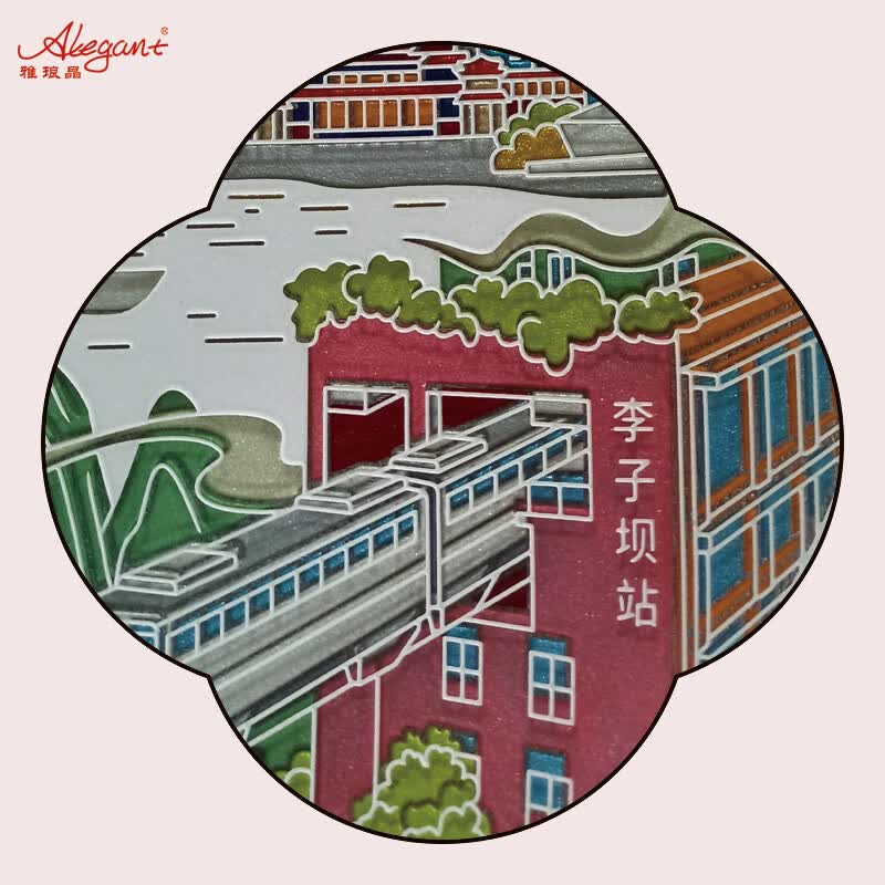 雅琅晶重庆成都纪念品桌面摆件原创旅游地方特色礼物工艺品送外宾礼物 晶雕手绘 | 重庆印象 28cm 白【外事交流礼】