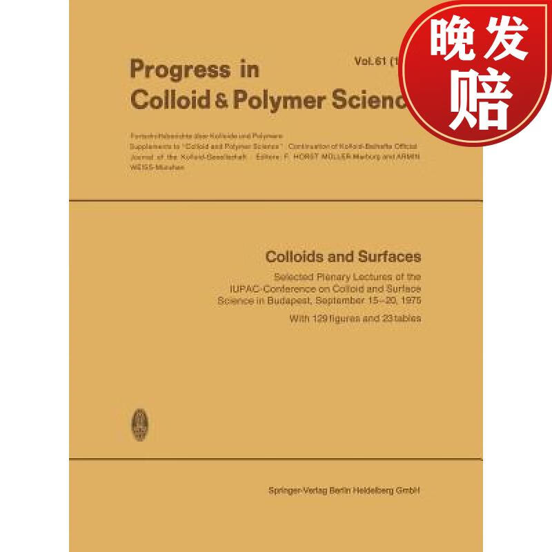 【4周达】colloids and surfaces: selected plenary lectures of the
