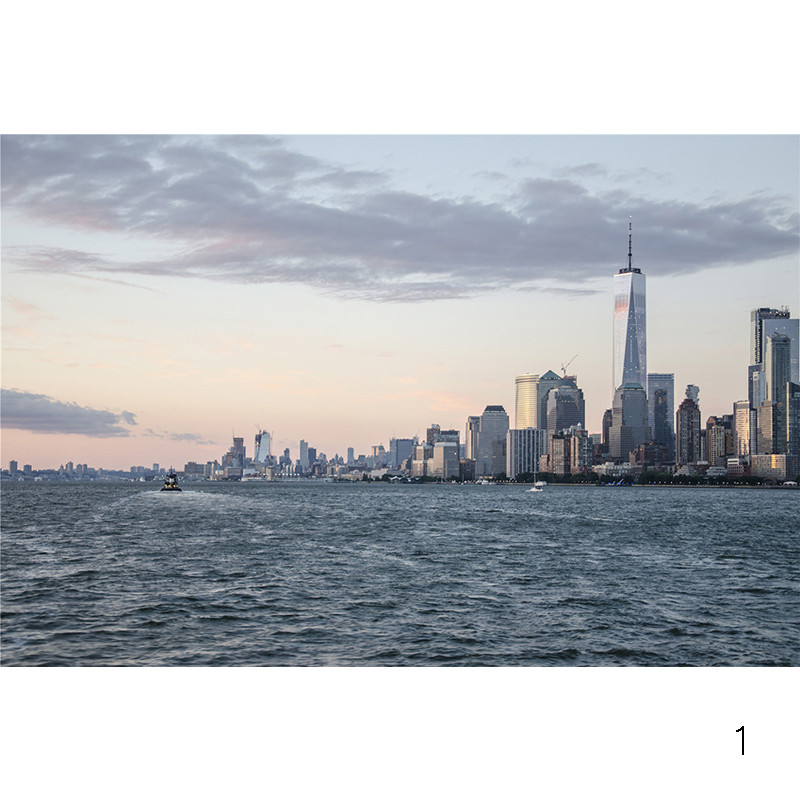 狼天影 城市风景海报墙贴画纽约帝国大厦自由女神墙上床头贴纸可定制