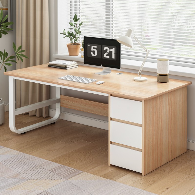 耐家（Naijia） 电脑桌双人书桌长条家用台式办公电脑桌卧室学生学习桌写字桌子 单人位-樱桃木色160x60cm