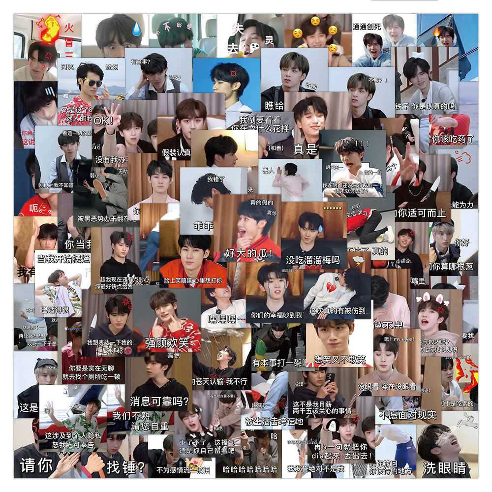 198张tnt时代少年团表情包贴纸搞笑沙雕手机水杯装饰防水贴画 99张 不