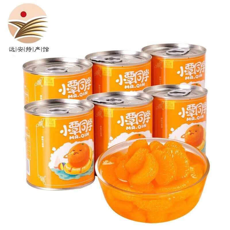 小覃同学橘子罐头精选鲜嫩蜜橘休闲食品糖水罐头312g*6罐