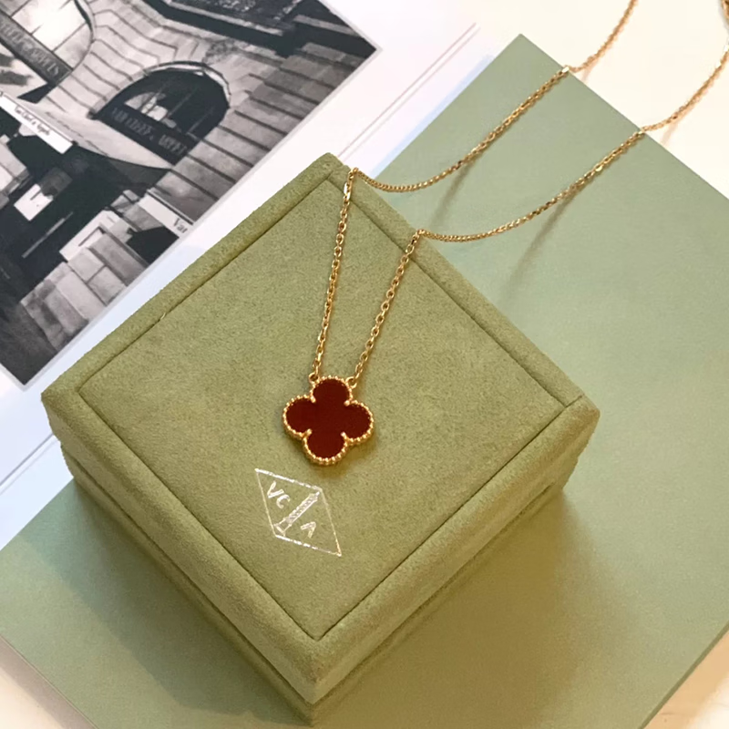 梵克雅宝(van cleef & arpels)vca四叶草红玉髓女士18k金四叶草幸运草