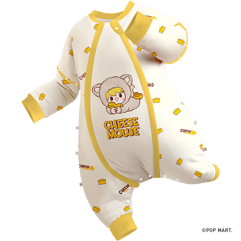 ibaby恒温婴儿睡袋泡泡玛特联名款儿童防踢被秋冬款连体睡衣宝宝睡被2 暖融款-芝士小鼠(适合12-16℃) 120码 身高110-120cm体重13-22kg